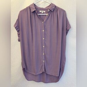 Madewell Women’s Purple Short Sleeve Blouse Size: Small